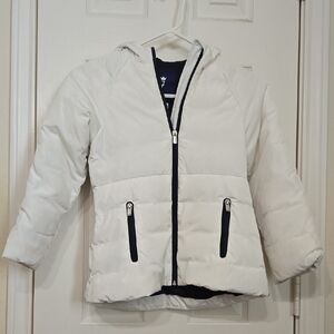 Jacadi Cream and Black Kids Puffer Jacket